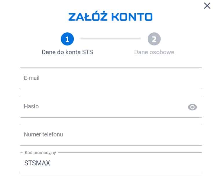 Rejestracja w zakłady bukmacherskie STS