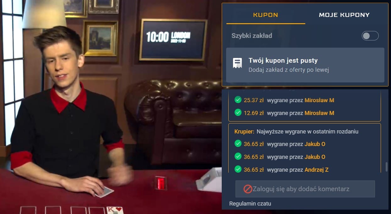 Zakłady na gry karciane Poker STS