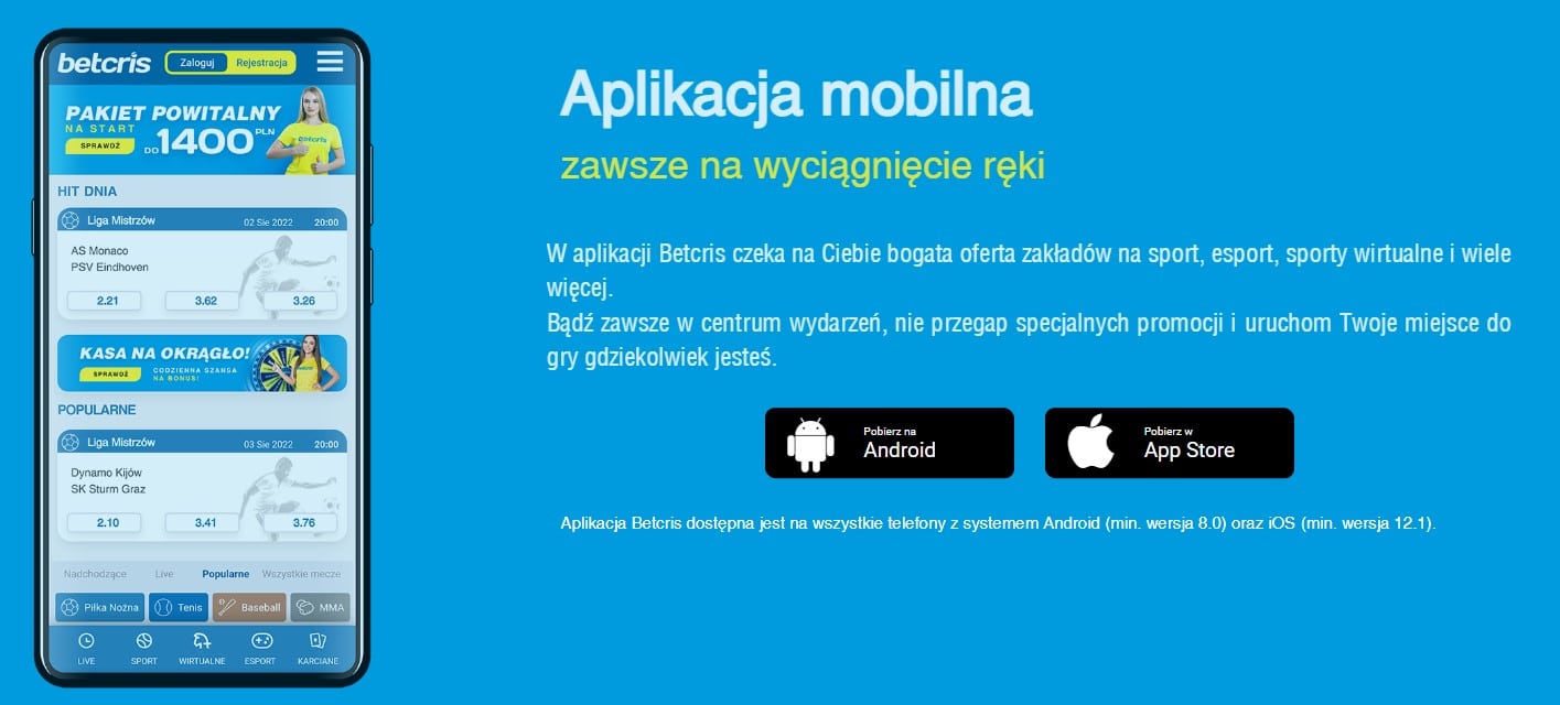 aplikacja na telefon betcris