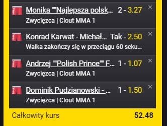 Clout MMA typy – nasz kupon z kursem 52.48!