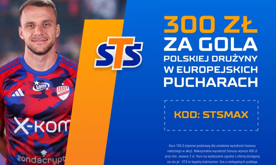 Europejskie puchary w STS: kurs 300.00 na gole Rakowa i Legii