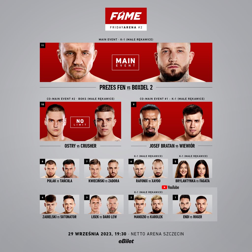 Fame Friday Arena 2 typy