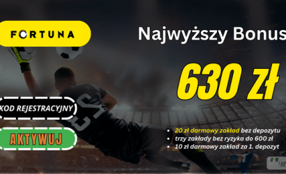 Fortuna freebet bez depozytu: 20 PLN za rejestrację konta