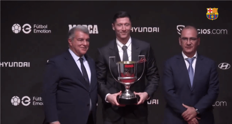 Robert Lewandowski otrzymał nagrodę dla najlepszego strzelca