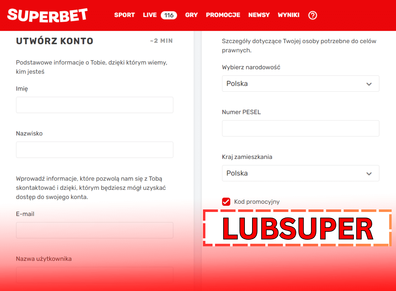 Rejestracja w Superbet założyć konto w Superbet
