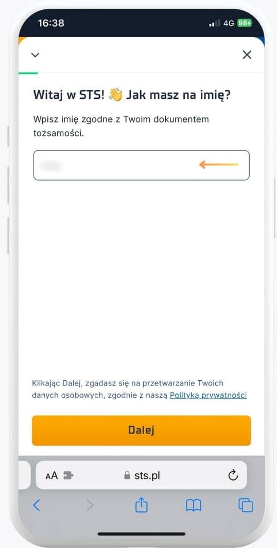 STS Rejestracja Rejestracja konta sts