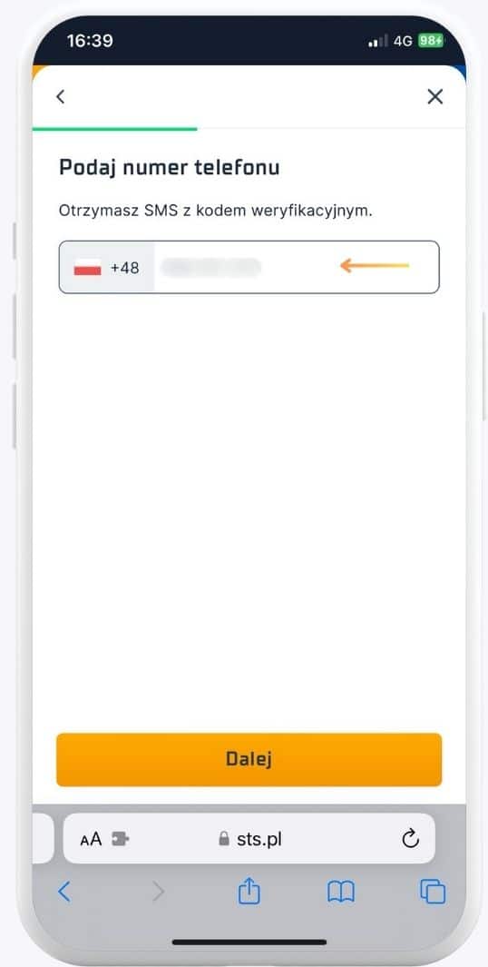 sts Rejestracja Rejestracja w STS krok 4