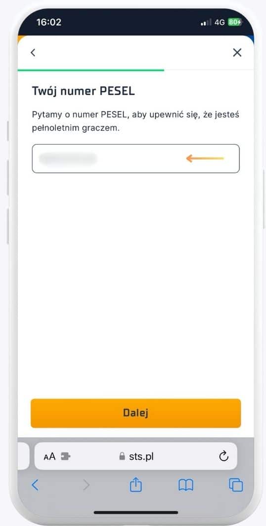 sts Rejestracja Rejestracja STS z kodem