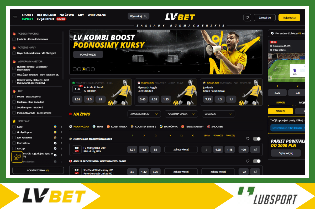 LVbet Bonus LVBET mnogość rynków bukmacherskich