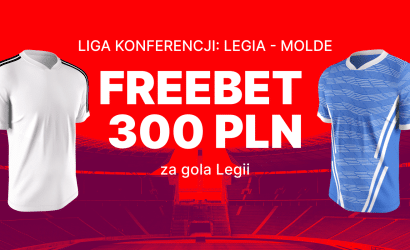 Legia &ndash; Molde: freebet 300 zł za gola Legii Warszawa