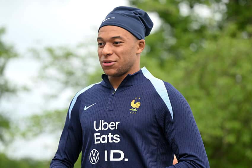 Kylian Mbappé na treningu reprezentacji Francji
