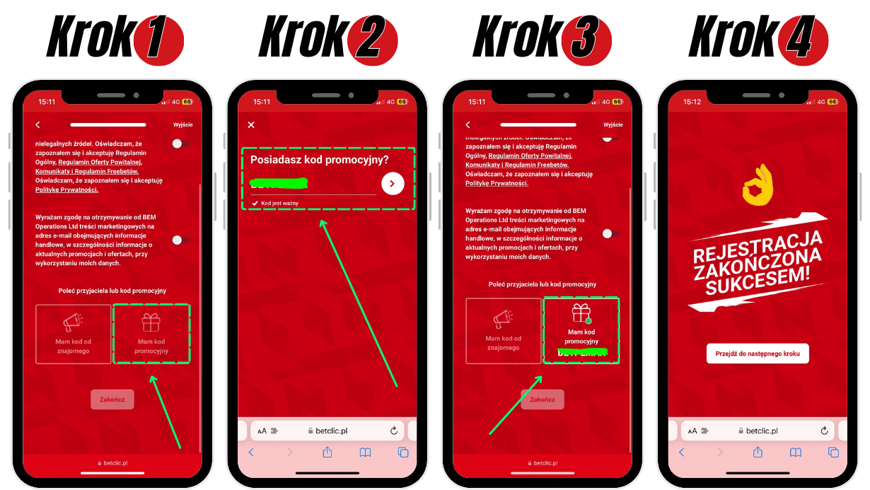Betclic rejestracja z kodem promocyjnym